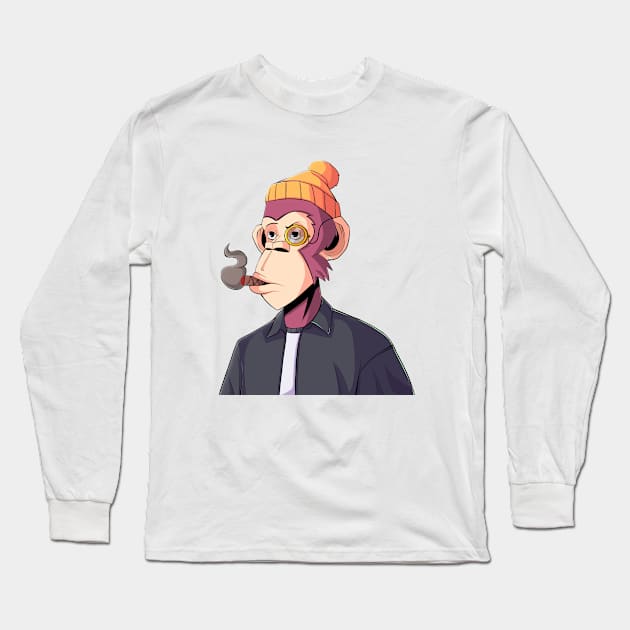 Stylish Ape NFT 5 Long Sleeve T-Shirt by fembalostore